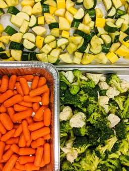 Carrots, broccoli, and squash