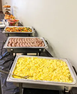 Vegetable hash with sausage and eggs