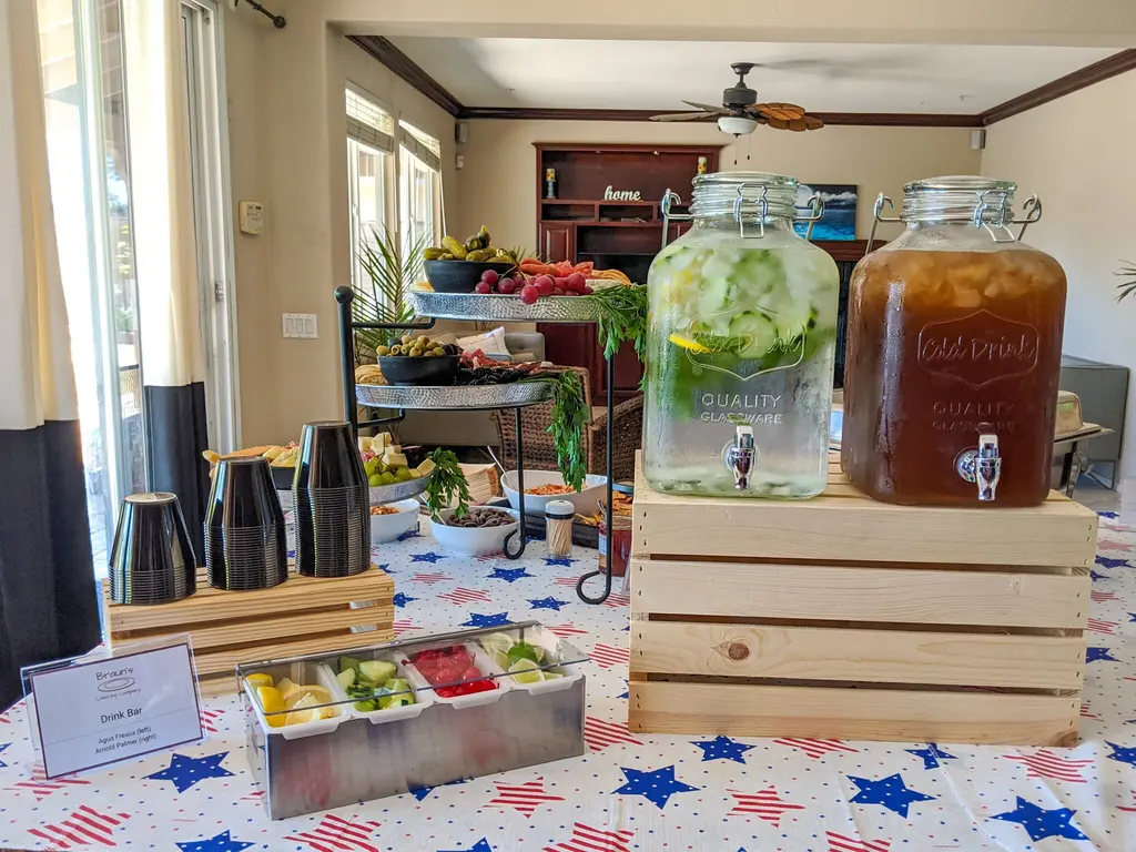 Drink Bar with Water and Tea