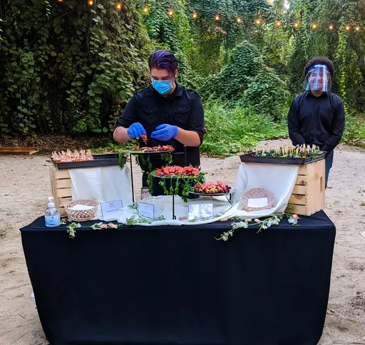 Wedding Catering Display with our Servers